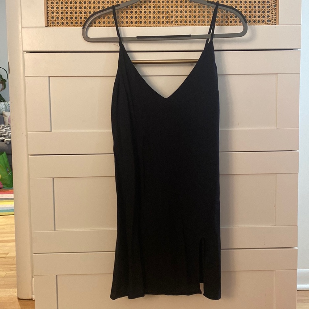 Reformation black slip dress